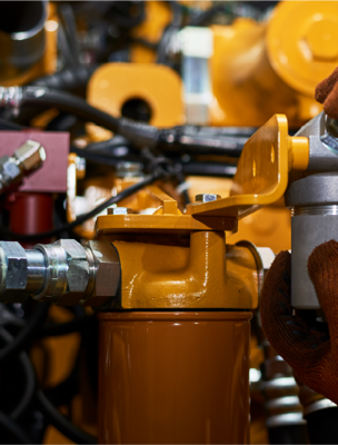 Industrial equipments including valves and bolts. 