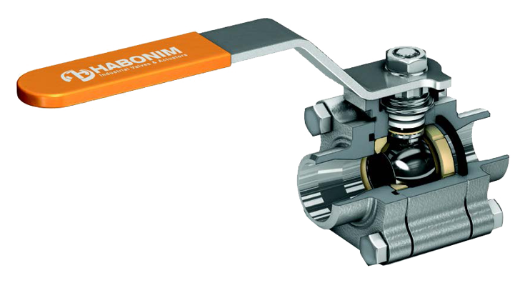 169 Habonim Three Piece Ball Valve Hermetix™ Graphite Free Fire Safe Stem Seal
