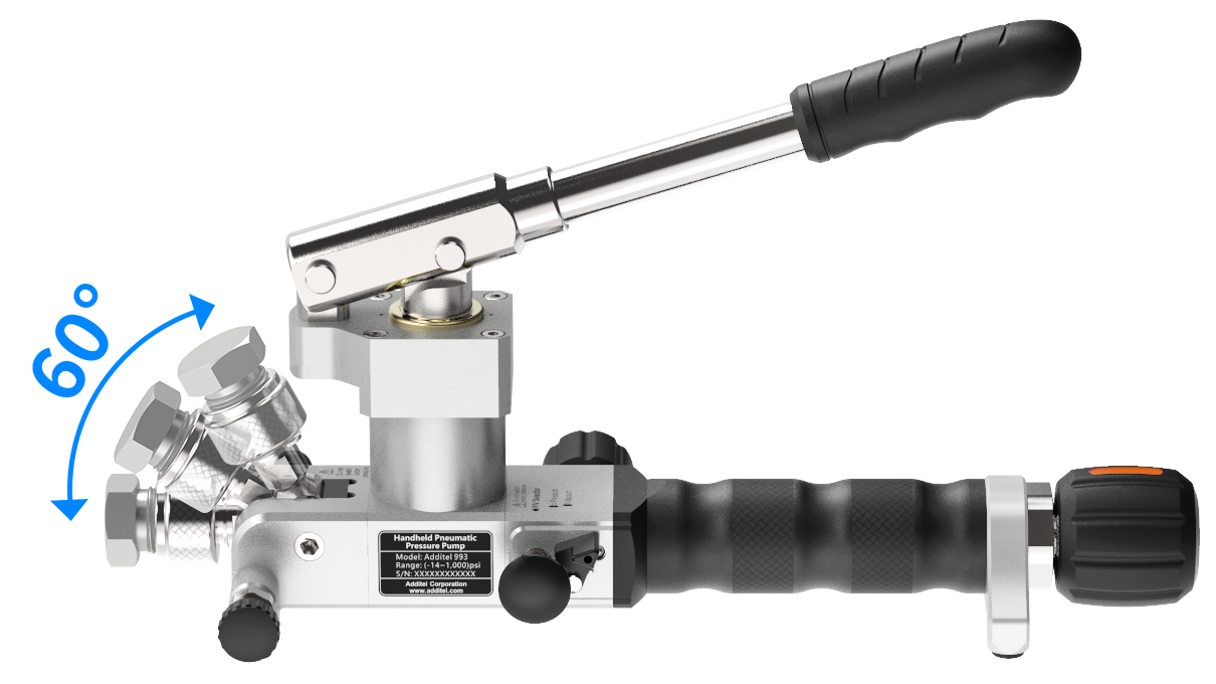 Additel ADT993 Håndpumpe Med Grader Illustreret